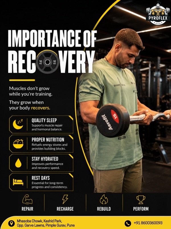 Pyroflex Fitness Importance of Recovery social creative by MarkMax Studioz